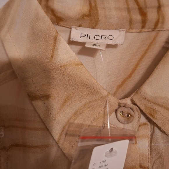 Pilcro Longsleeve sheer top with sequins Sz XS OVERSIZED NWT - Picture 3 of 5